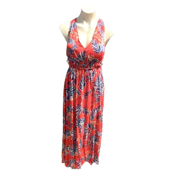 NWT Japna Red and Blue Maxi Dress with Elegant Design - Picture 9 of 9